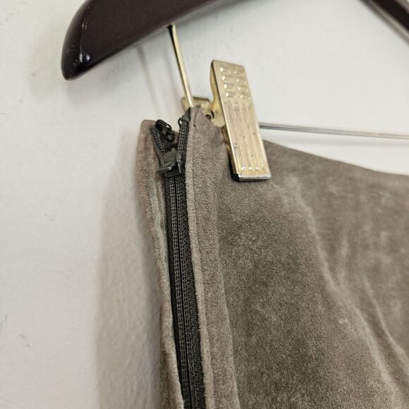 Vtg J. Jill Suede Skirt Womens Size 8 Sage Olive Green Equestrian Western Boho - Picture 6 of 10